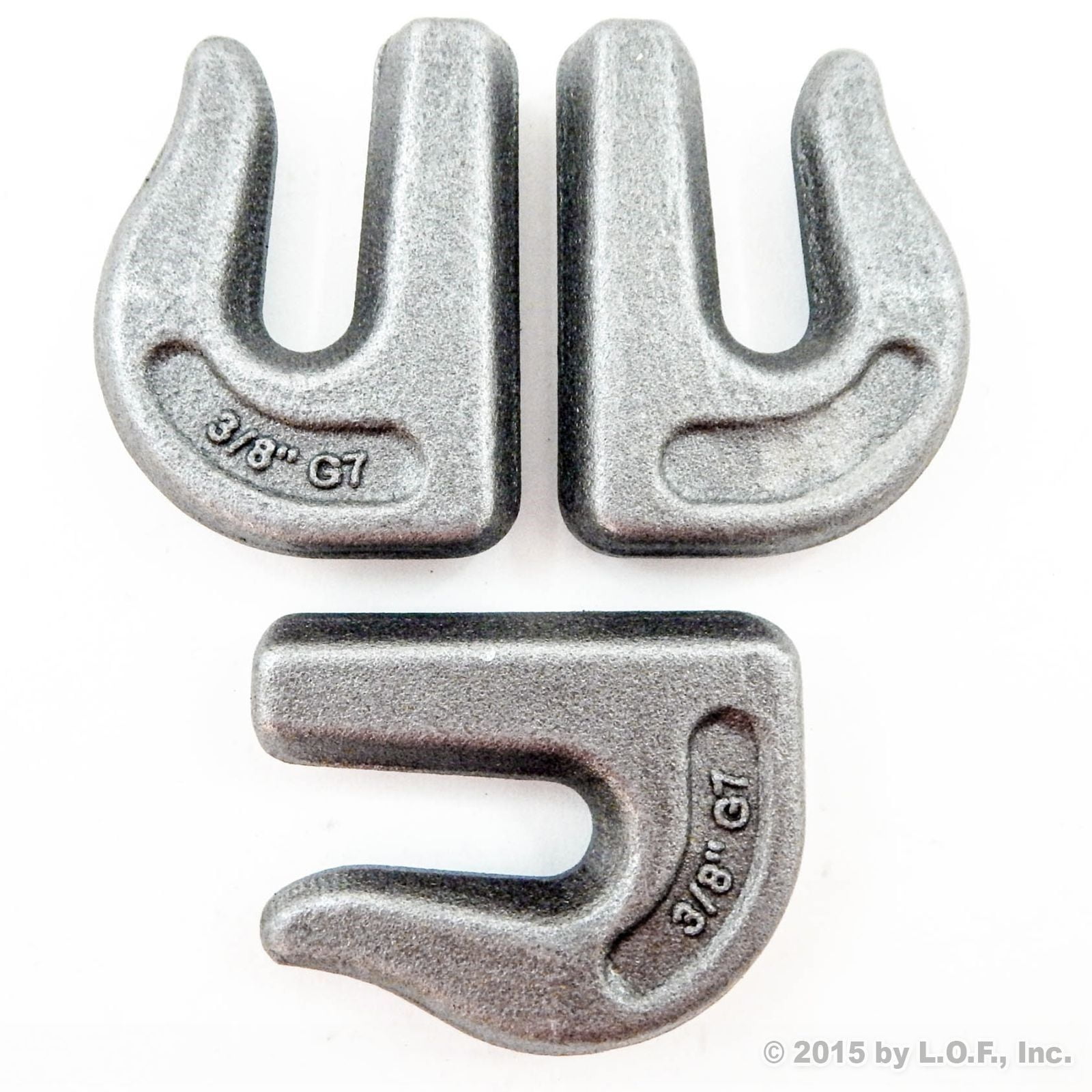 Red Hound Auto 3 New 3/8 Inches G7 Weld on Grab Chain Hooks G70 Bucket