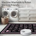 thumbnail image 5 of ODIKA 6'x9' Machine Washable Non-Slip Area Rug, Enchanted Showcasing Scripted Alphabet with Dotted Borders High Traffic Rug with Pad, Black, 692267, 5 of 8