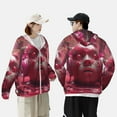 thumbnail image 4 of Gaeub Surreal Pink Headphones Men's and Women's UPF 50+ Long-Sleeved Sun Protection Clothing, Fishing Shirt Long Sleeve Zip-X-Large, 4 of 7