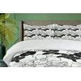 thumbnail image 4 of Ambesonne Floral Duvet Cover Sets, Exotic Orchid Contours Art, 2-King, Black and Off White, 4 of 7
