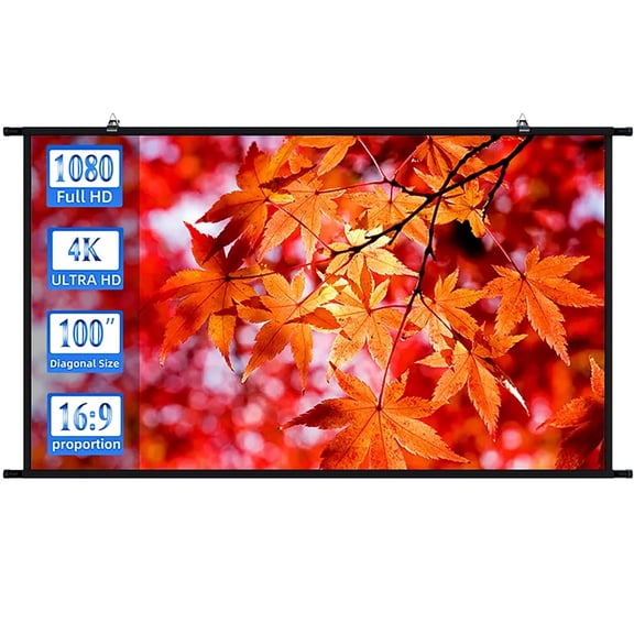 VIYODAVID Projector Screen Wall Mounted Grey Anti-Light Resistant Reflective Fabric 100 inch for Home Theatre Outdoor