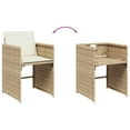 thumbnail image 6 of vidaXL 11 Piece Patio Dining Set with Cushions Beige Poly Rattan, 6 of 8