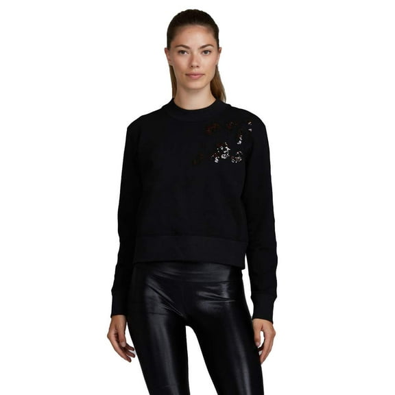 Noli Yoga Women's Leopard Sequin Black / Orange Large Sweatshirt