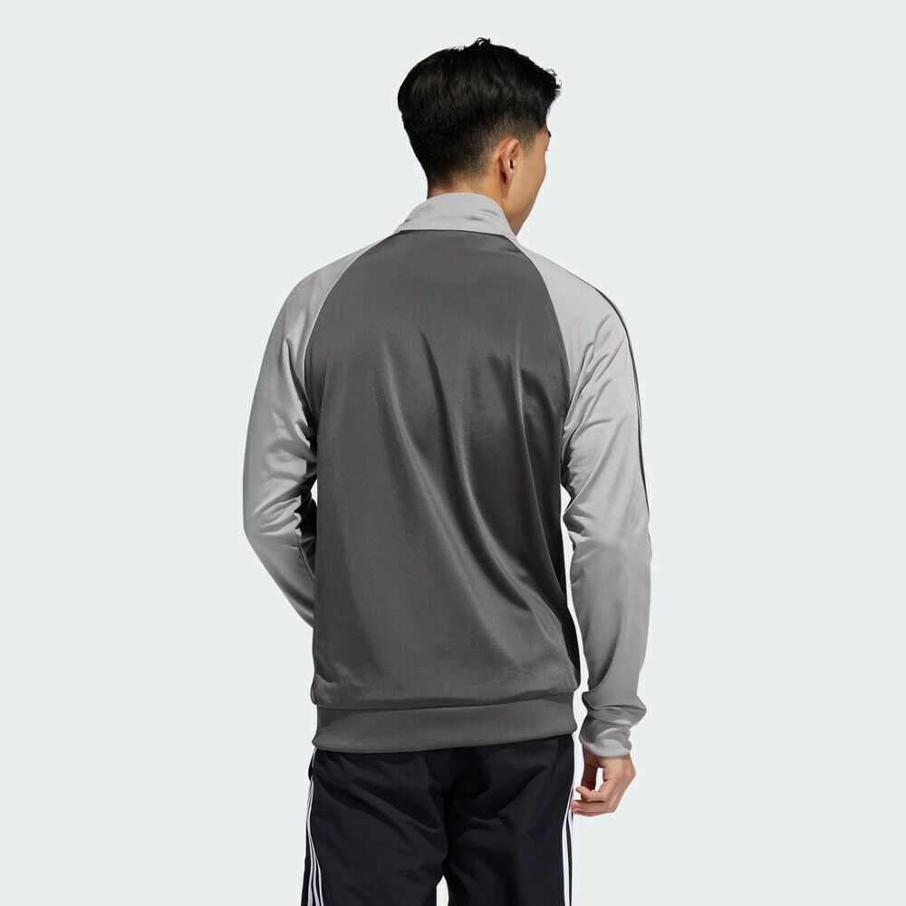 Adidas Essentials Men's 3-Stripes Track Jacket Grey Six/Solid Grey FI8177 - image 2 of 6