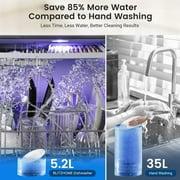 BLITZHOME Smart Wifi Countertop Dishwasher, 9 Programs,5.2L Built-in Water Tank ,3-Spray Arms & 24H Timing,No Installation Needed