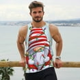 thumbnail image 6 of Pofeuu Funny Christmas Gnome Print Men's Workout Tank Tops Sleeveless Muscle Gym Shirt Quick Dry-4X-Large, 6 of 7