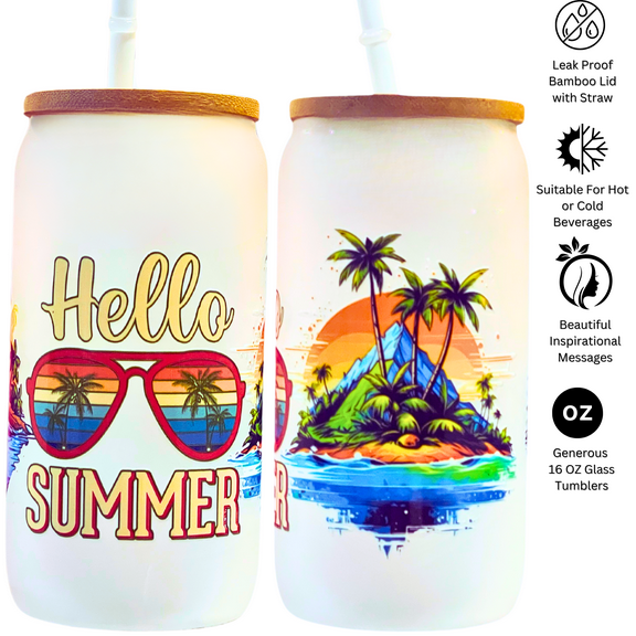 My Beauty Gift Box Hello Summer Glass Tumbler 16 oz