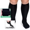 thumbnail image 3 of Plus Size Compression Socks for Women Men 20-30 mmHg 2xl 3xl 4xl , Wide Calf High Tights Long SocksStockings Best Support for Circulation, Running, 3 of 6