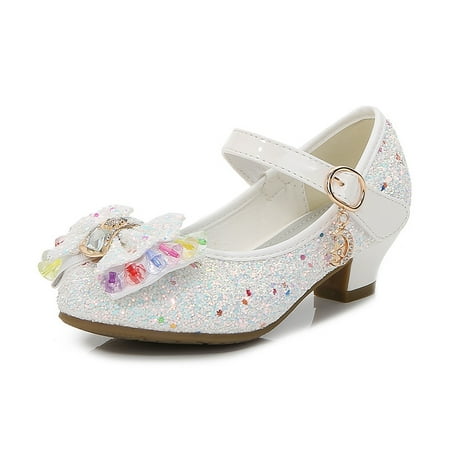 

Girls Dress Shoes Wedding Party Heel Mary Jane Princess Flower Shoes