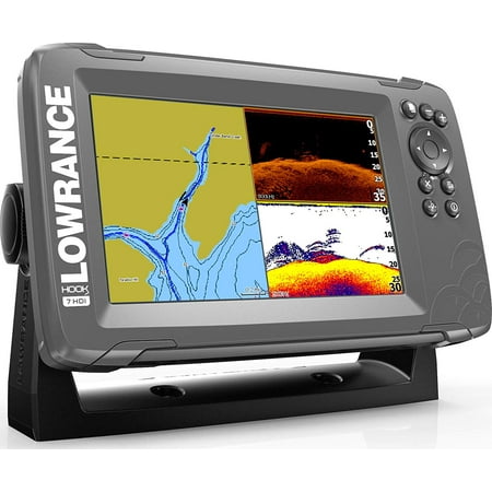 Lowrance 000-14290-001 HOOK-2 7 Fishfinder with SplitShot Transducer, US/Canada Nav+ Maps, CHIRP, DownScan Imaging & 7