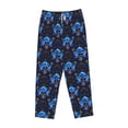 thumbnail image 4 of Goofa cool blue flower Skull Printed Soft Pajama Pants for Women, Wide Leg Comfy Casual Lounge Yoga Pants-Large, 4 of 9