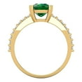 thumbnail image 4 of 3.96ct cushion cut green emerald 14k yellow gold Bridal Wedding Engagement Promise Anniversary Ring for Women size 8.25, 4 of 7
