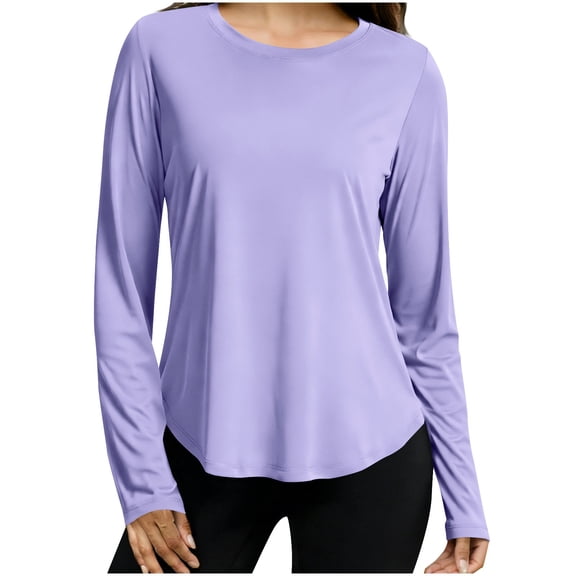 APEXFWDT Women's Long Sleeve Sun Shirt Quick Dry Lightweight Workout Top Moisture Wicking Athletic Shirt for Running Hiking
