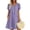 *Purple, variant on ClodeEU Women's Linen Blend V Neck Puff Sleeve Half Button Midi Dress with Pockets ,Solid Color Casual Summer Dress Army Green,Women's Plus L