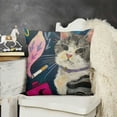 thumbnail image 2 of Cat Gifts for Cat Lovers Cute Cat Throw Pillow Covers Gifts for Women Cat Mom Lady Pillow Covers for Home Office Couch Sofa Bed, Different Double Sides, 2 of 5