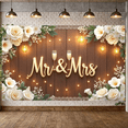 thumbnail image 4 of Elegant Design Wedding Banner Mr & Mrs Champagne Flowers Garland for Wedding Reception Romantic Event Anniversary, 4 of 8