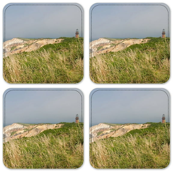 Vinyl Drink Coasters - Set of 4 - Lighthouse Near a Cliff