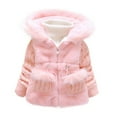 thumbnail image 3 of URMAGIC 1-4 Years Little Girls Winter Autumn Thicken Warm Jacket Coat Toddler Kids Solid Fleece Hooded Overcoat Zip-UP Slim Outwear, 3 of 7