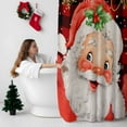 thumbnail image 5 of Merry Christmas Bathroom Shower Curtain Red Santa Claus Winter Snowflake Red Plaid Waterproof Washable Shower Curtains for Bathtub Bath Decor with Grommets and Hook 54 X 78 Inch, 5 of 8