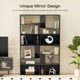 thumbnail image 5 of Flycity 16 Cube Bookcase, 6 Tier Irregular Design Wide Bookshelf with Anti-Tip, Multipurpose Cube Storage Organizer, Black Mid-Century Modern Bookcase Display Cabinet for Bedroom, Living room, 2Packs, 5 of 8