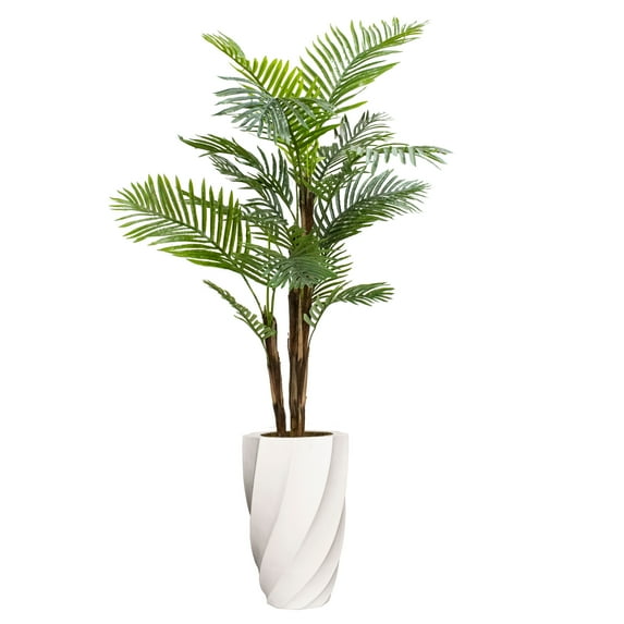 Artificial Faux Real Touch 7.59 Feet Fern Tree With Planter