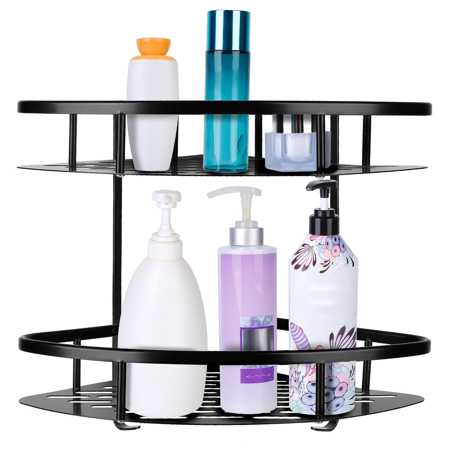 2 Tier Shower Caddy Corner Shelf, Wallmounted Bathroom Organizer