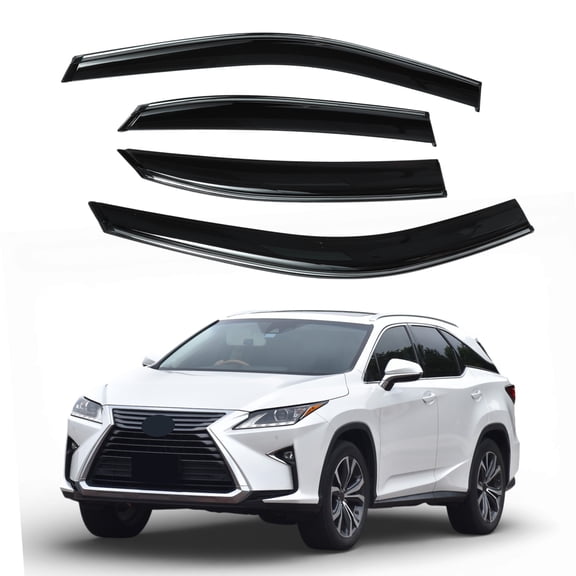 Unique Bargains 1 Set Window Deflectors for Lexus RX350 RX450h 2010-2015 Side Window Vent Visors Black