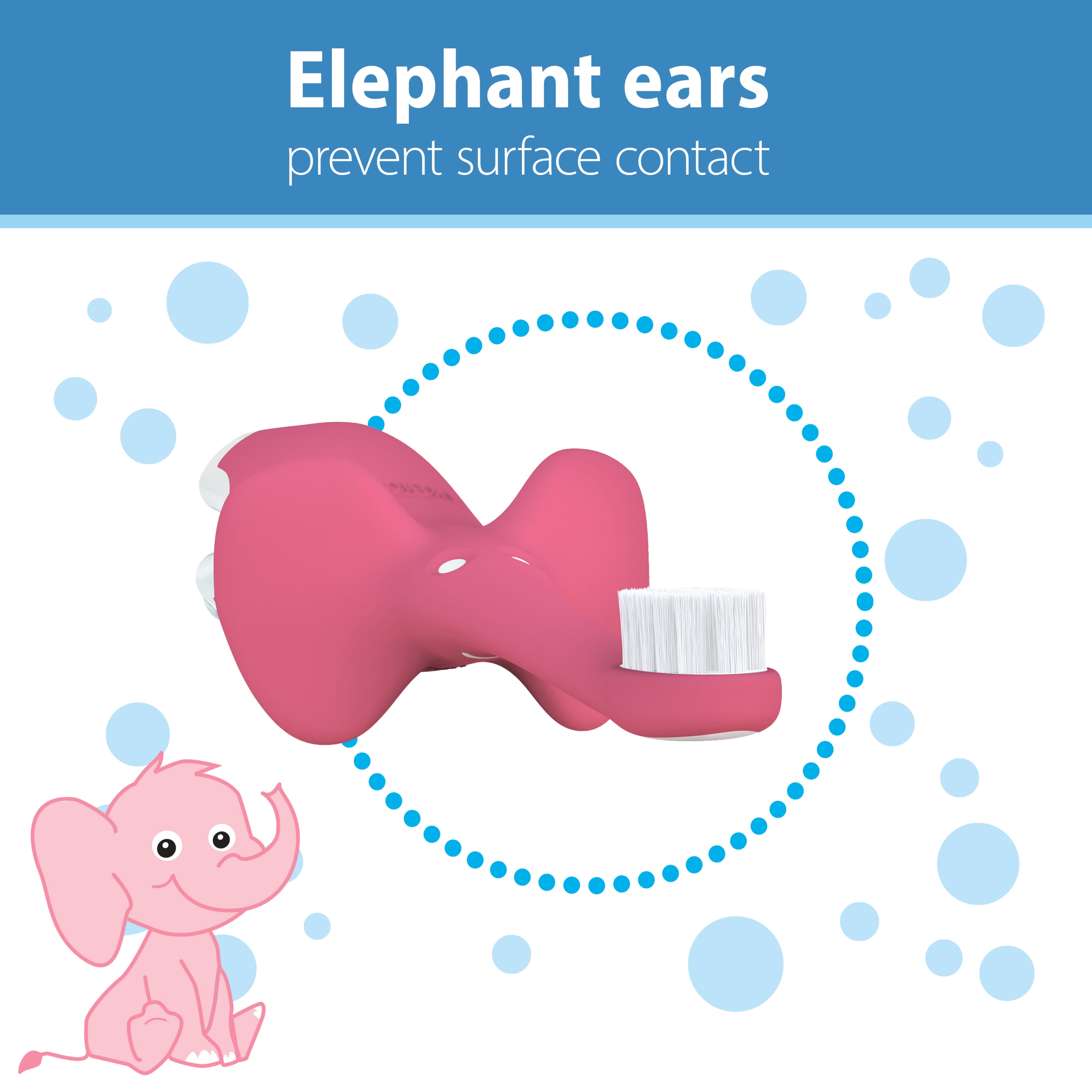Dr. Brown's Infant-to-Toddler Toothbrush, Pink Elephant, 0-3 years