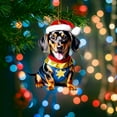thumbnail image 5 of YOHAVEN Dachshund Dog Christmas Ornament Acrylic Pendant, Holiday Hanging Decoration with Santa Hat for Xmas Tree Car Rearview Mirror Backpack Festive Decor, 5 of 6
