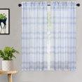thumbnail image 2 of Kitchen Curtains, Green Buffalo Plaid Small Tier Curtains Bathroom Window Curtains, 45 Inch Check Gingham Design Farmhouse Café Curtain Set Linen Window Treatment Sets, Navy Blue, Set of 2, 2 of 7