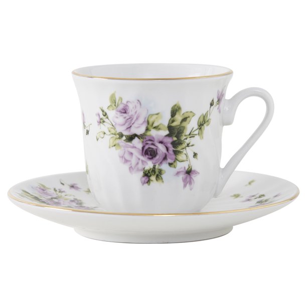 Lucinda Porcelain Teacup and Saucer Set of 6