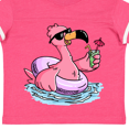 thumbnail image 4 of Inktastic Flamingo with Sunglasses Pool Float and Drink Boys or Girls Toddler T-Shirt, 4 of 5