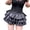 Black, variant on Women's Three-Point Lace Shorts Elastic Waist Chiffon Cake Layer Culottes - White/Black (S-L)