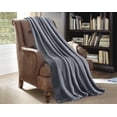 thumbnail image 1 of Soft Flannel Fleece Throw Blanket, 50" x 60", Gray, 1 Piece, 1 of 2