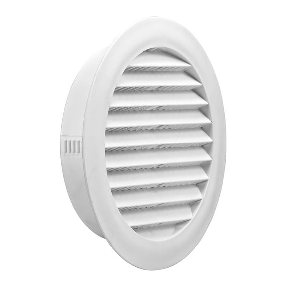 Lambro Plastic Flush-Mount Round Vent with Friction-Fit Collar, White (6 In.), 176W