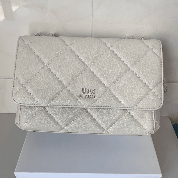 Bolso bandolera de mano simple con rombos y tapa de caja para mujer