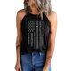 thumbnail image 3 of ABPHQTO Camiseta sin mangas con estampado de bandera estadounidense brillante negra con cuello en O para mujer, 3 of 5