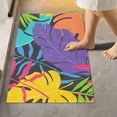 thumbnail image 2 of Dreamtimes Luxury Toilet Rugs U-Shaped 17.3"x13.4", Extra Soft and Absorbent Microfiber Bathroom Rugs, Non-Slip Toilet Bath Mat, Machine Contour Bath Rugs for Toilet Base-Colorful Tropical Leaves, 2 of 4