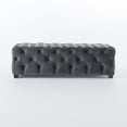 thumbnail image 2 of Provence Tufted Velvet Fabric Rectangle Ottoman Bench , Grey, 2 of 6