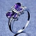 thumbnail image 4 of HeartsAndYou 2ct Natural Amethyst Engagement Ring 100% 14k SOLID White Gold Butterfly Design, 4 of 9