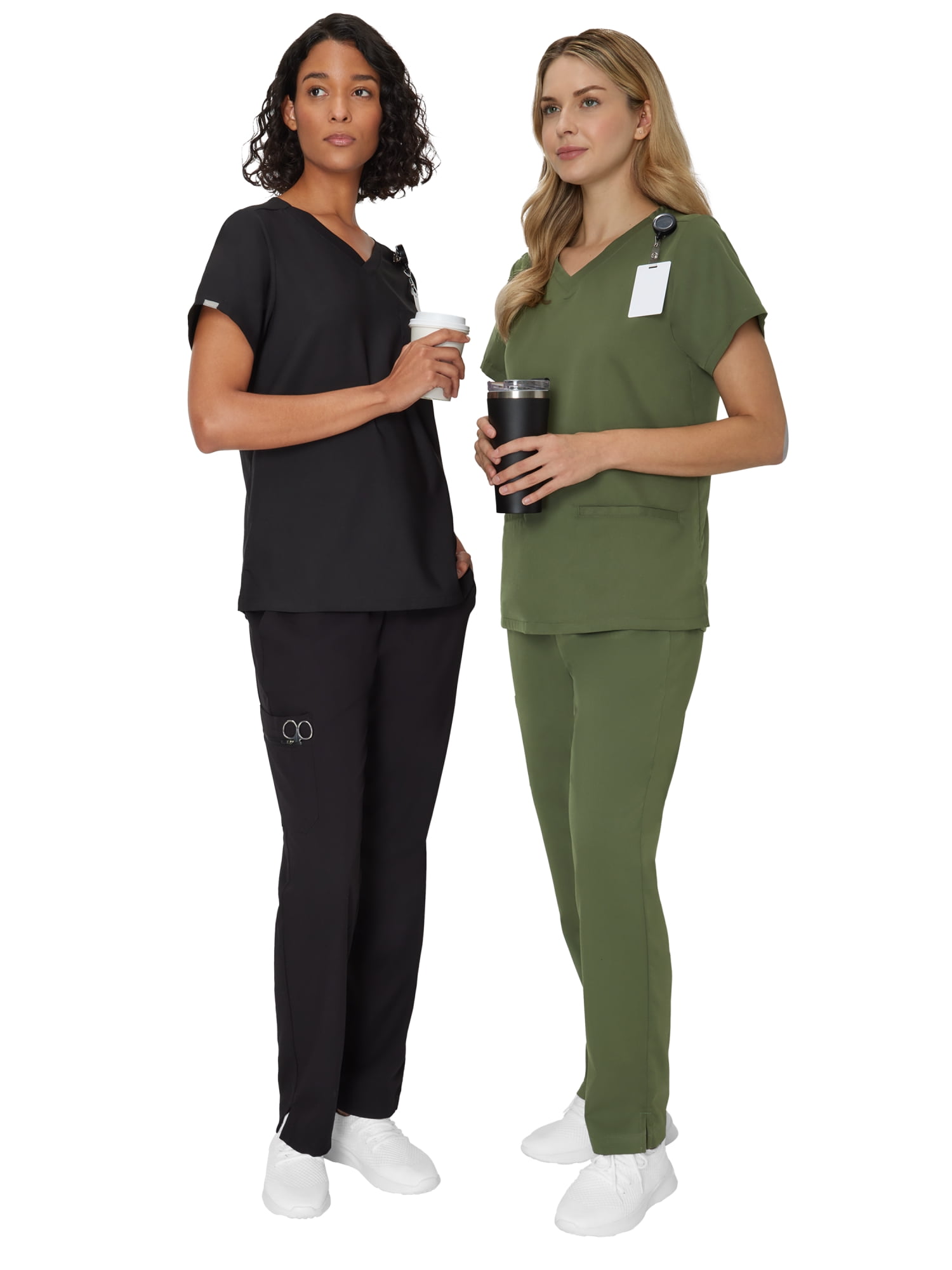Hanes Women's Scrubs V-Neck Scrub Top, Premium, Short Sleeve, 3 Pocket, Sizes XS-3XL