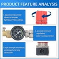 thumbnail image 3 of 0-180 PSI Cast Iron Air Compressor Regulator Kit with Easy-Read Gauge, 4-Way Valve & 1/2 Inch NPT Interface – European Style, Plastic Adjusting Knob for Smooth Pressure Control, Includes PTFE Tape,, 3 of 7