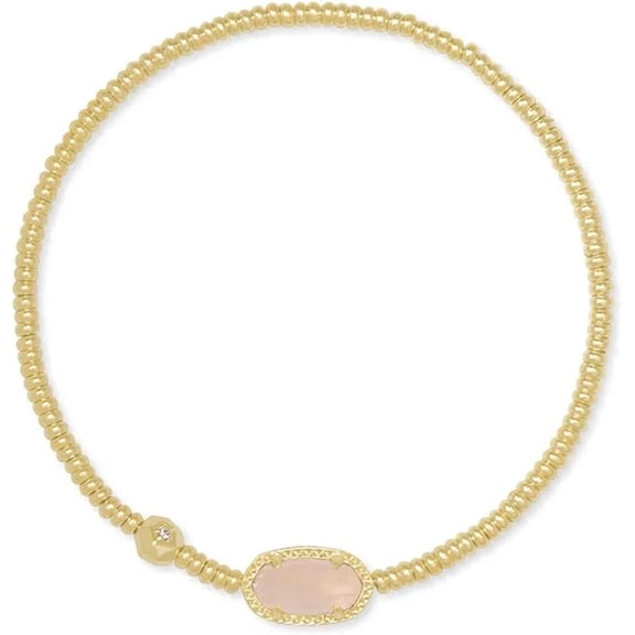 Kendra Scott Grayson Stretch Bracelet Gold Rose Quartz