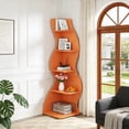 thumbnail image 1 of Fnova 70" 5-Tier Corner Shelving Unit, Modern Tall Storage Shelf Bookcase Plant Stand Organizer Unit for Home Office Living Room Bedroom, Orange, 1 of 12