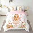 thumbnail image 2 of jejeloiu Caroon Elf Girls 7pcs Bedding Comforter Set,Country Sunflower Mushroom Queen Bedding Sets,Fairy Tale Theme Queen Sheet Sets For Princess,Super Cozy Room Decor Reversible, 2 of 8
