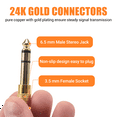 thumbnail image 4 of Mawalde QUALITY HEADPHONE ADAPTER STEREO GOLD PLUG 1/4" (6.3mm) Male to 1/8" (3.5mm) Female, 4 of 5