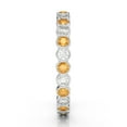 thumbnail image 2 of Round 2.5 Ctw Citrine & White Cz Alternate Gemstone Bezel Set Full Eternity Band 925 Sterling Silver Stackable Women Engagement Ring_10.5, 2 of 5