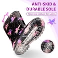 thumbnail image 6 of MODEBYME Girls Light Up Rain Boots Toddler Kids Waterproof Glitter Boots with Easy on Handles, Black, Size 10, 6 of 7