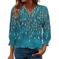 thumbnail image 2 of Blouse Tops for Women Work,Women's Shirts Lightweight 2026 Spring Summer Fashion 3/4 Length Sleeve Tops Business Casual Blouses Western Outfits, 2 of 7