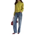 thumbnail image 2 of Suéter de Cuello Alto para Mujer, Jersey de Punto Grueso de Larga, Jersey Básico de Moda para Otoño e Invierno. Verde M, 2 of 7